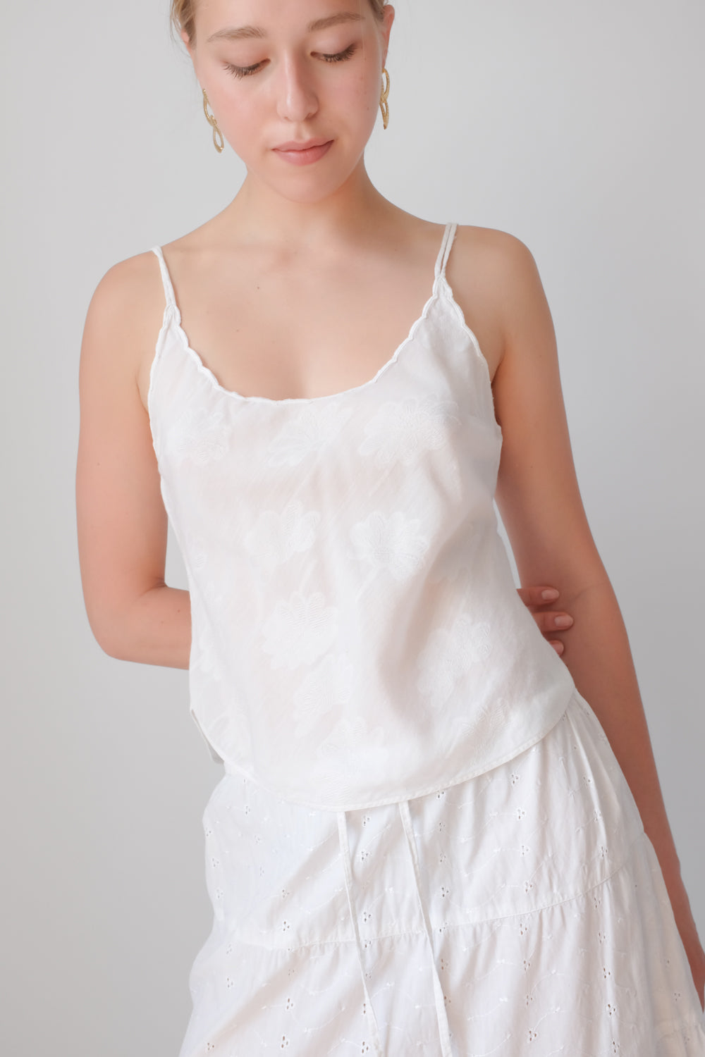 PURE COTTON LACE WHITE MAXI VINTAGE SKIRT