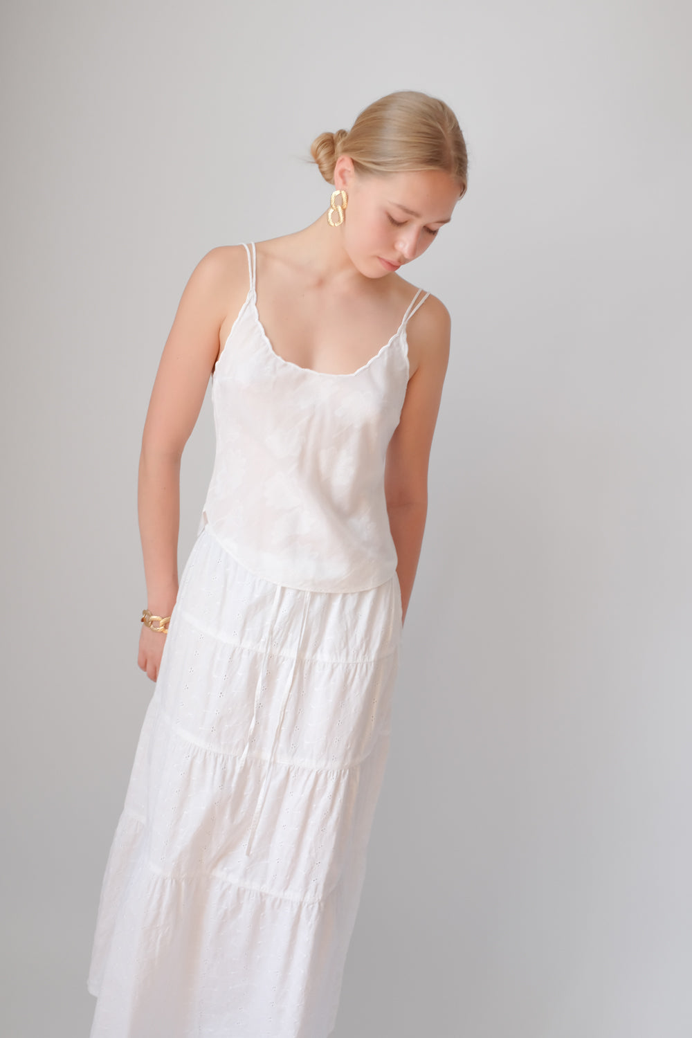 LA PERLA 1980 VINTAGE COTTON CAMISOLE TOP