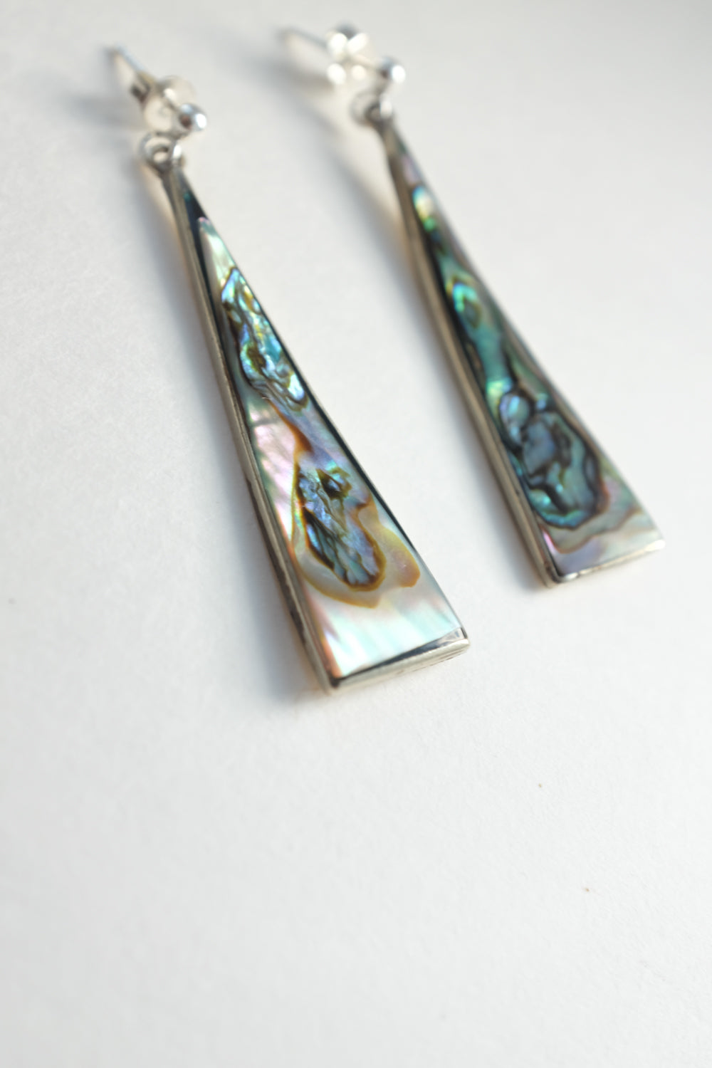 MOTHER OF PEARL VINTAGE SILVER 925 EARRINGS