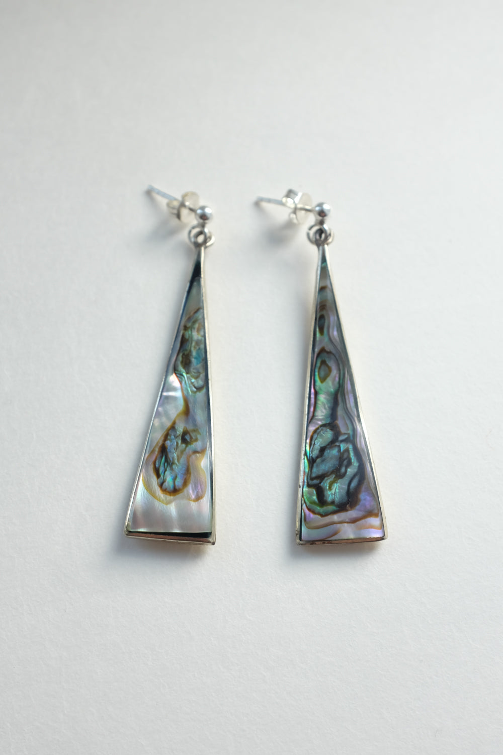 MOTHER OF PEARL VINTAGE SILVER 925 EARRINGS