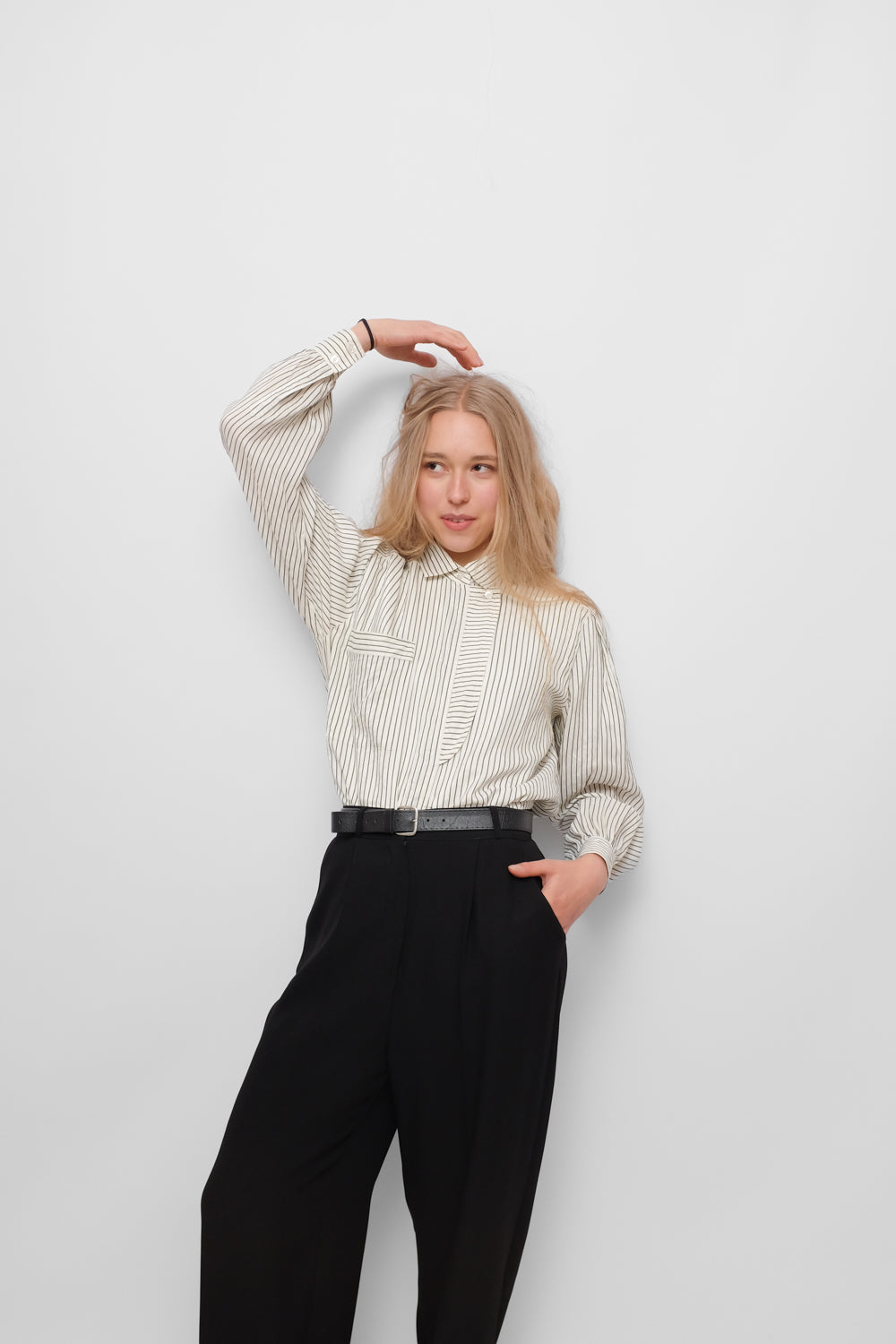 PURE SILK ESCADA VINTAGE STRIPED SHIRT