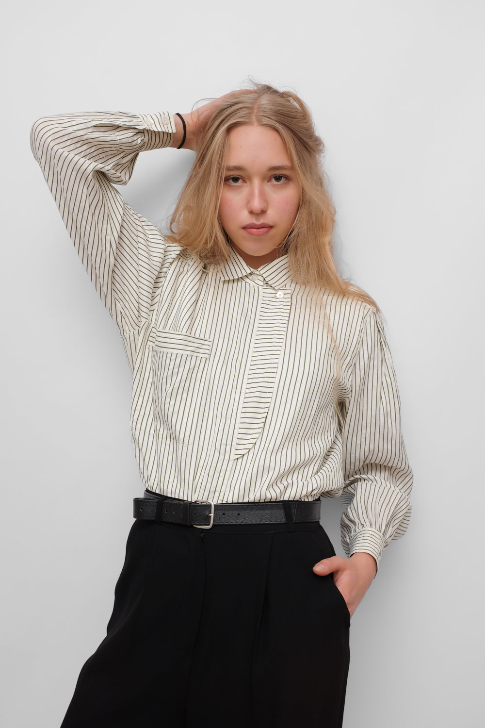 PURE SILK ESCADA VINTAGE STRIPED SHIRT