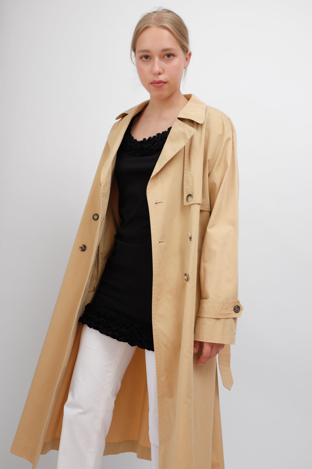 RENE LEZARD CAMEL PURE COTTON TRENCH COAT