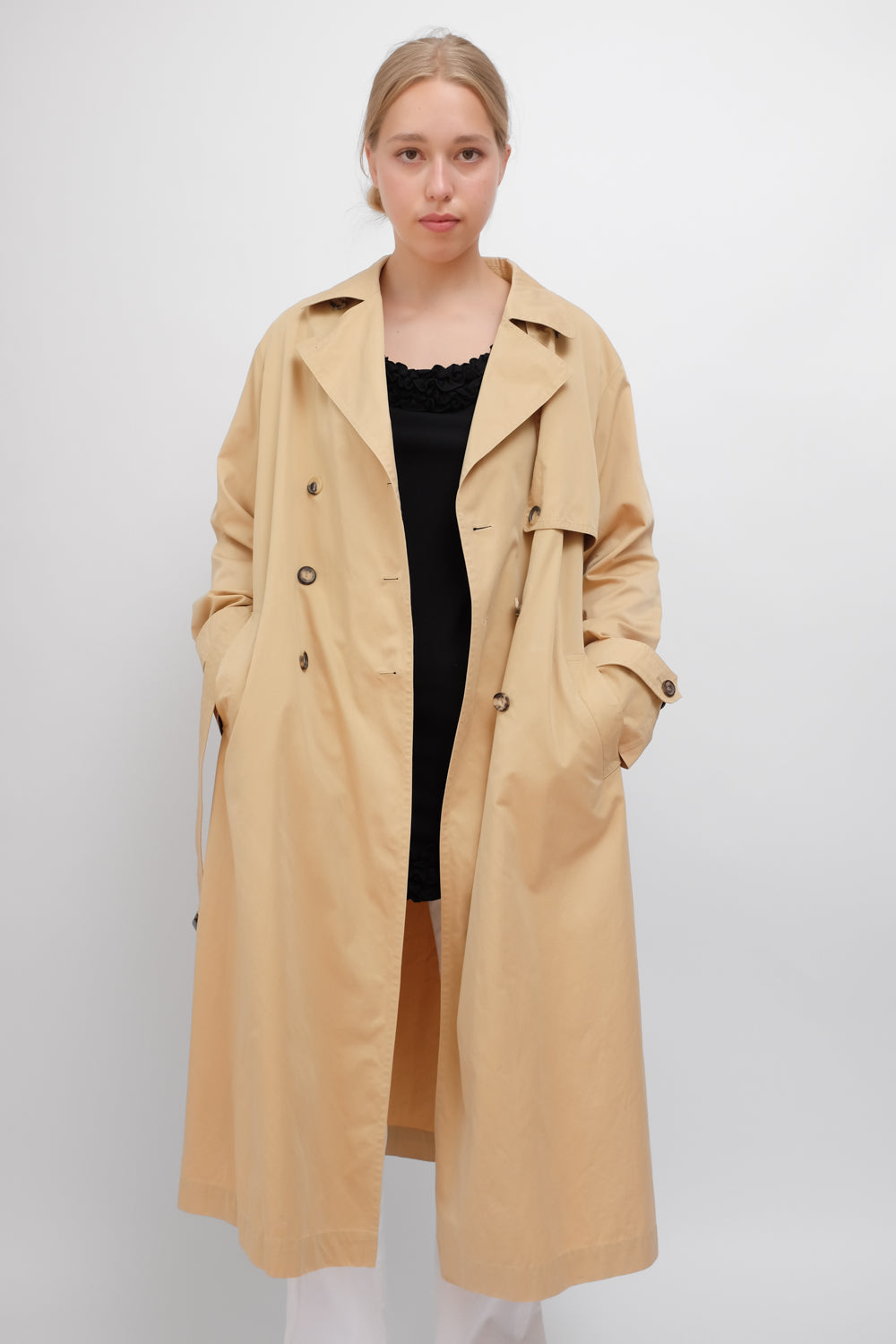 RENE LEZARD CAMEL PURE COTTON TRENCH COAT