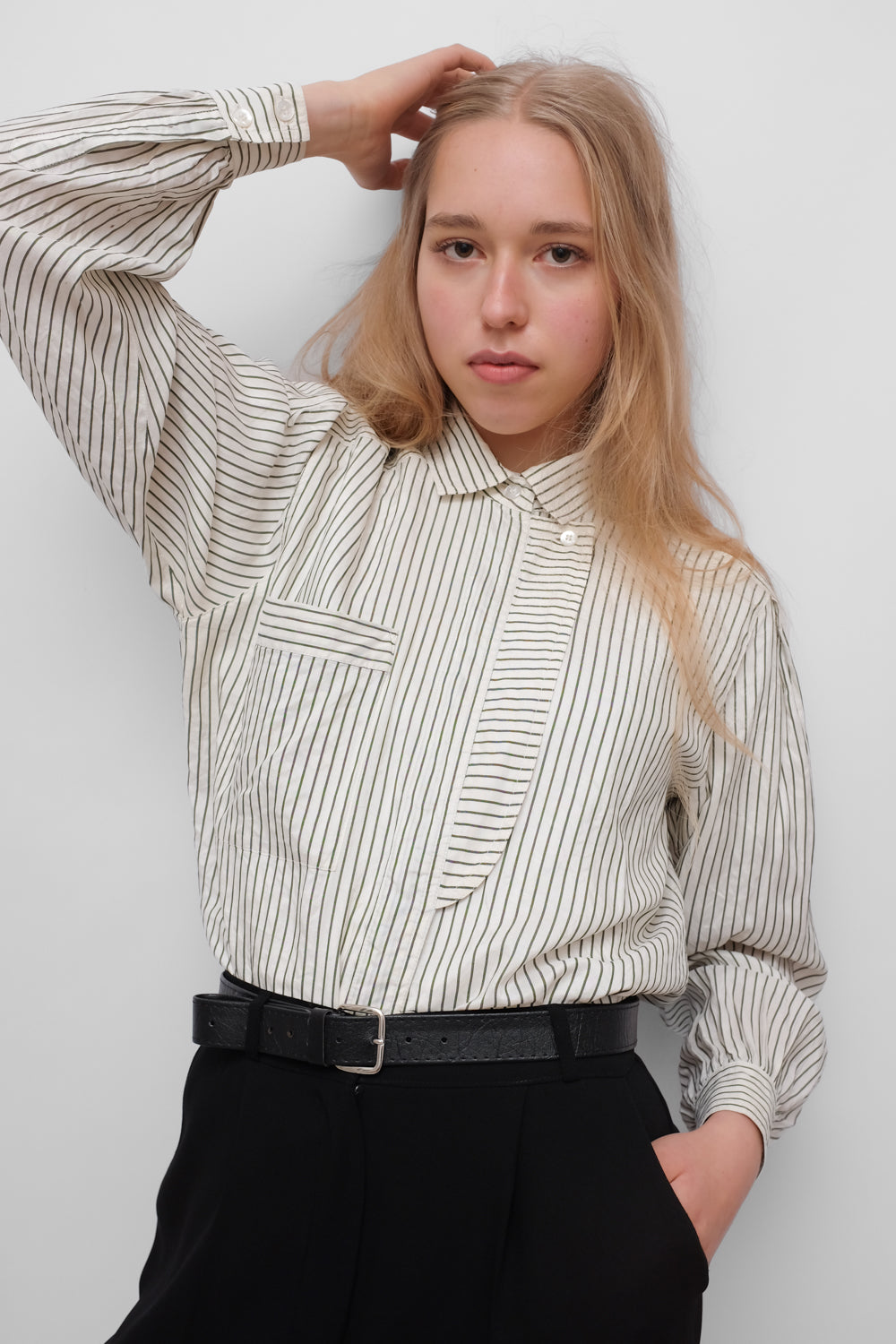 PURE SILK ESCADA VINTAGE STRIPED SHIRT