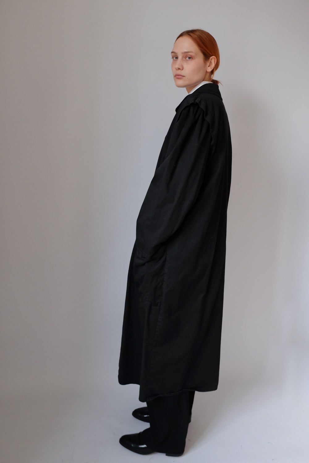 PURE COTTON BLACK VINTAGE TRENCH COAT