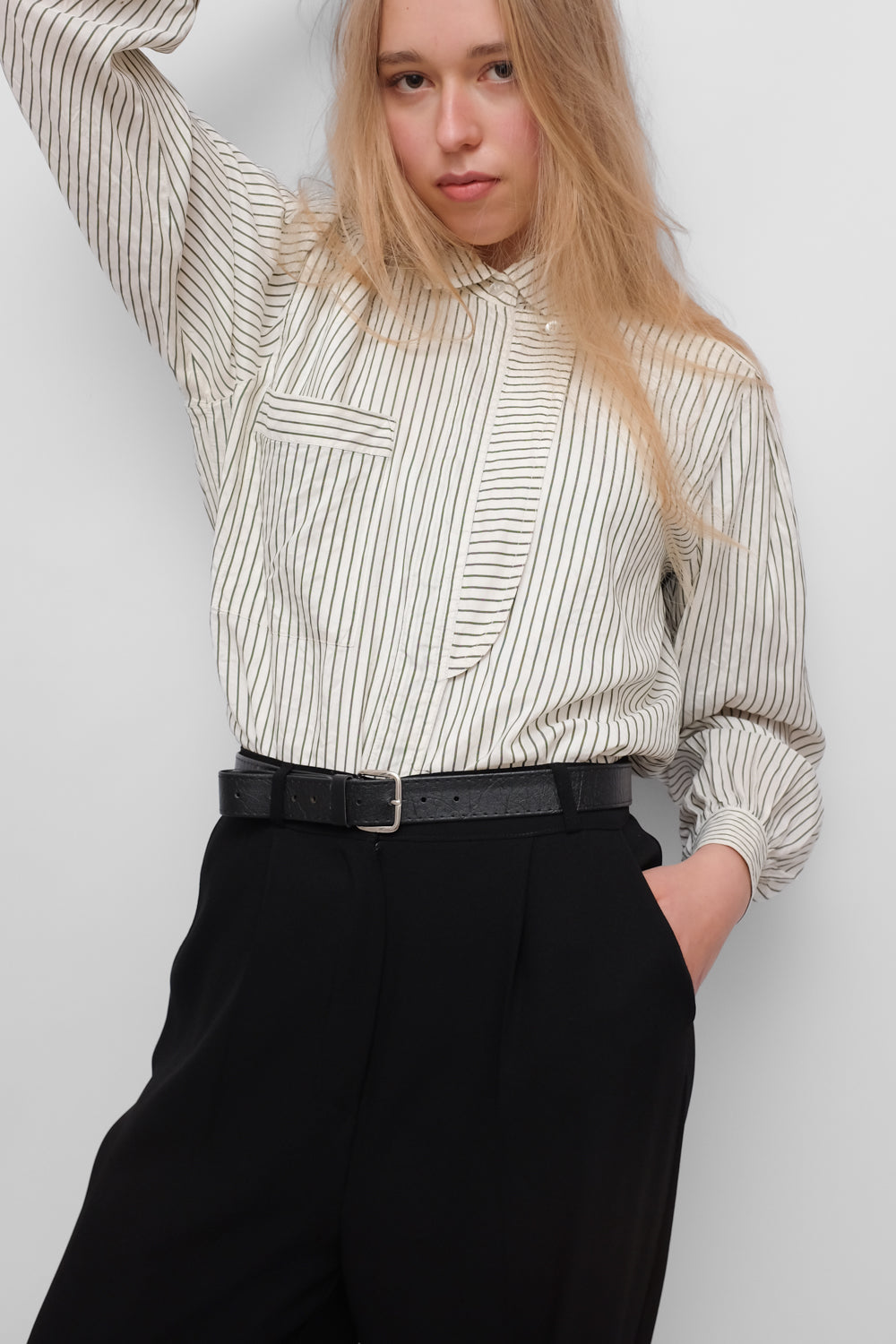 PURE SILK ESCADA VINTAGE STRIPED SHIRT