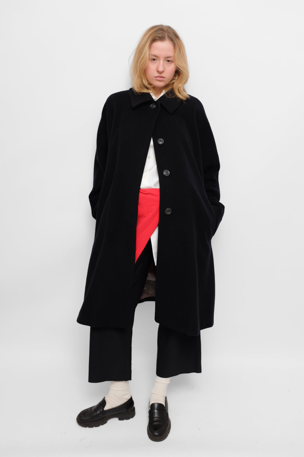 PURE CASHMERE BLACK OVERSIZE COAT