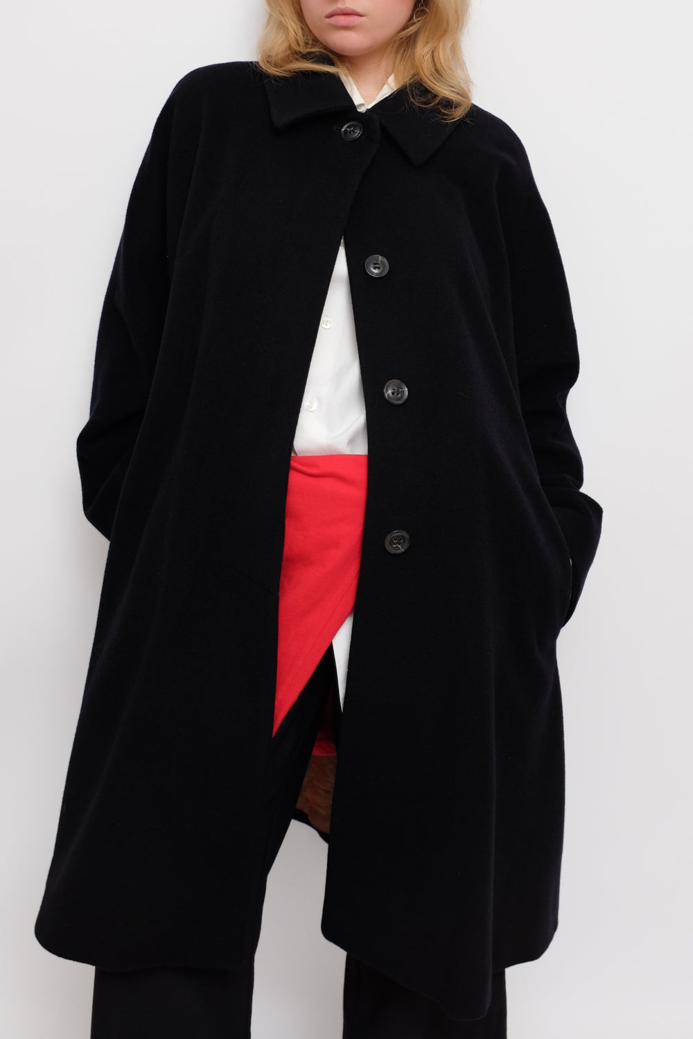 PURE CASHMERE BLACK OVERSIZE COAT