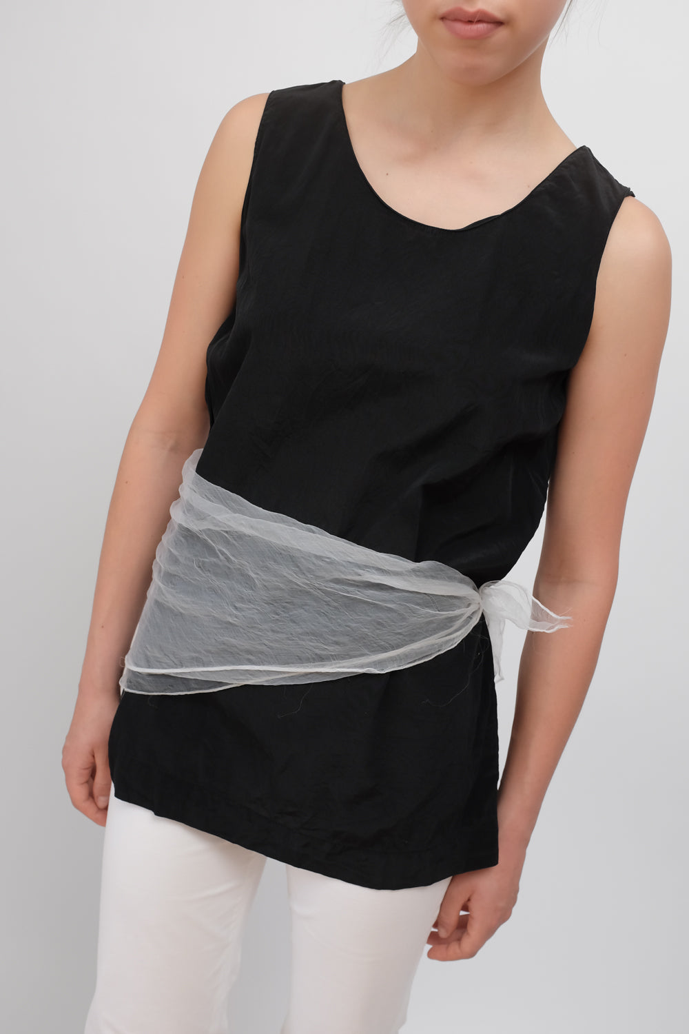 PURE SILK BLACK VINTAGE TANKTOP