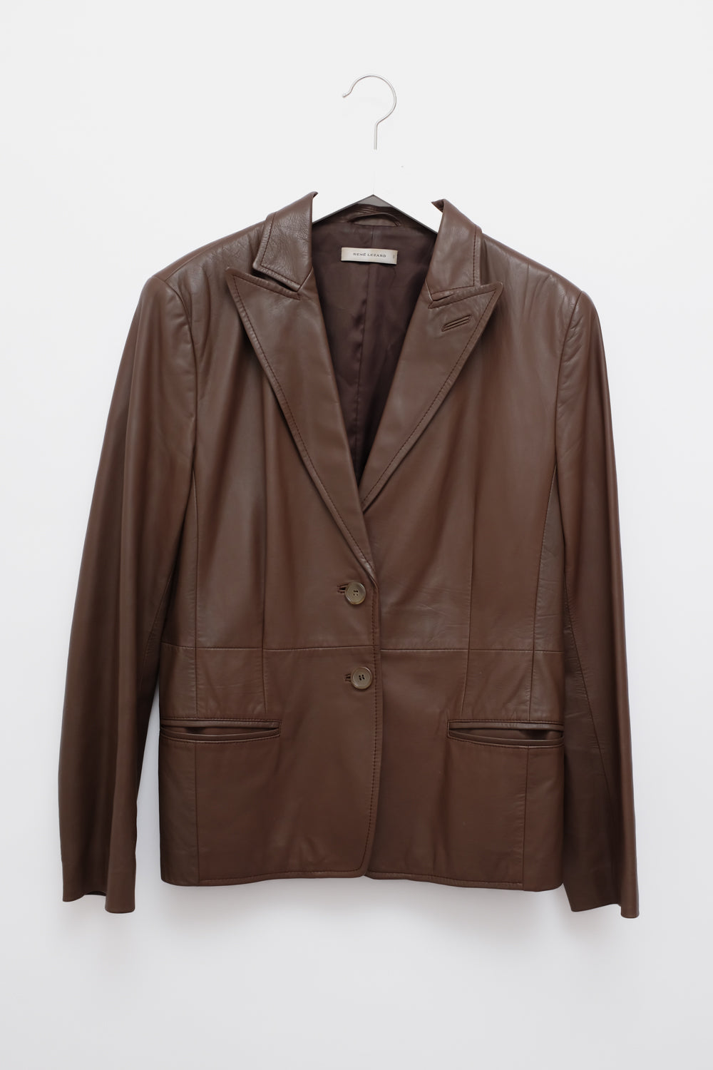 RENÉ LEZARD BROWN LEATHER BLAZER