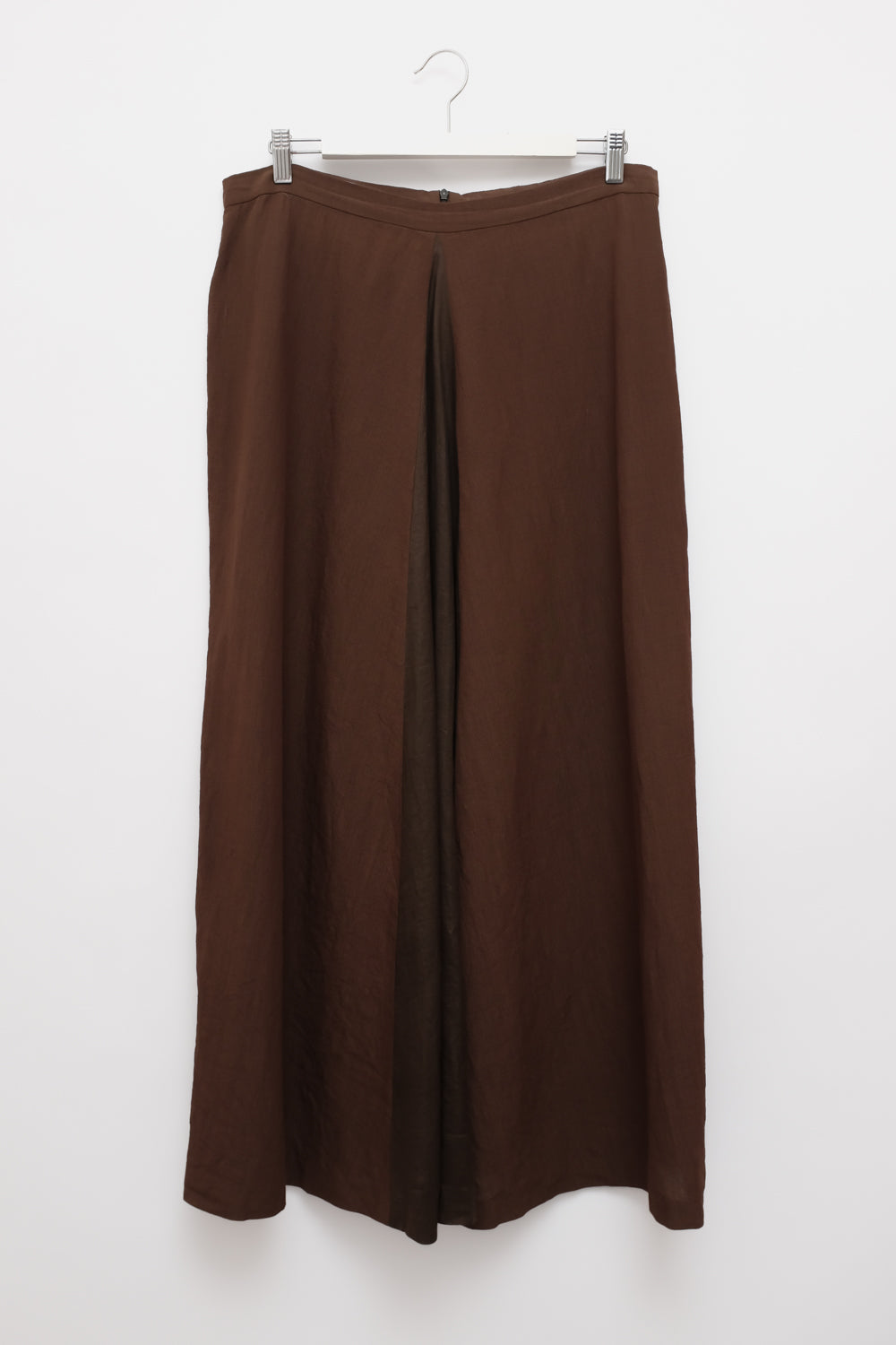 JIL SANDER VINTAGE LONG BROWN SILK SKIRT