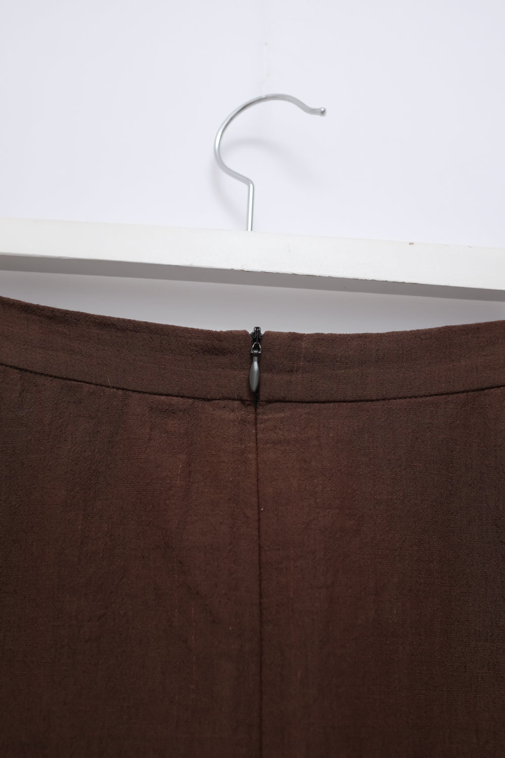 JIL SANDER VINTAGE LONG BROWN SILK SKIRT