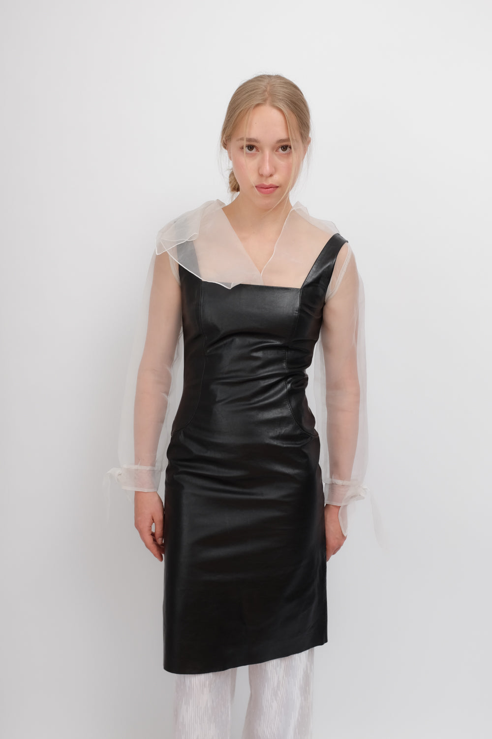 LOEWE BLACK LEATHER DRESS