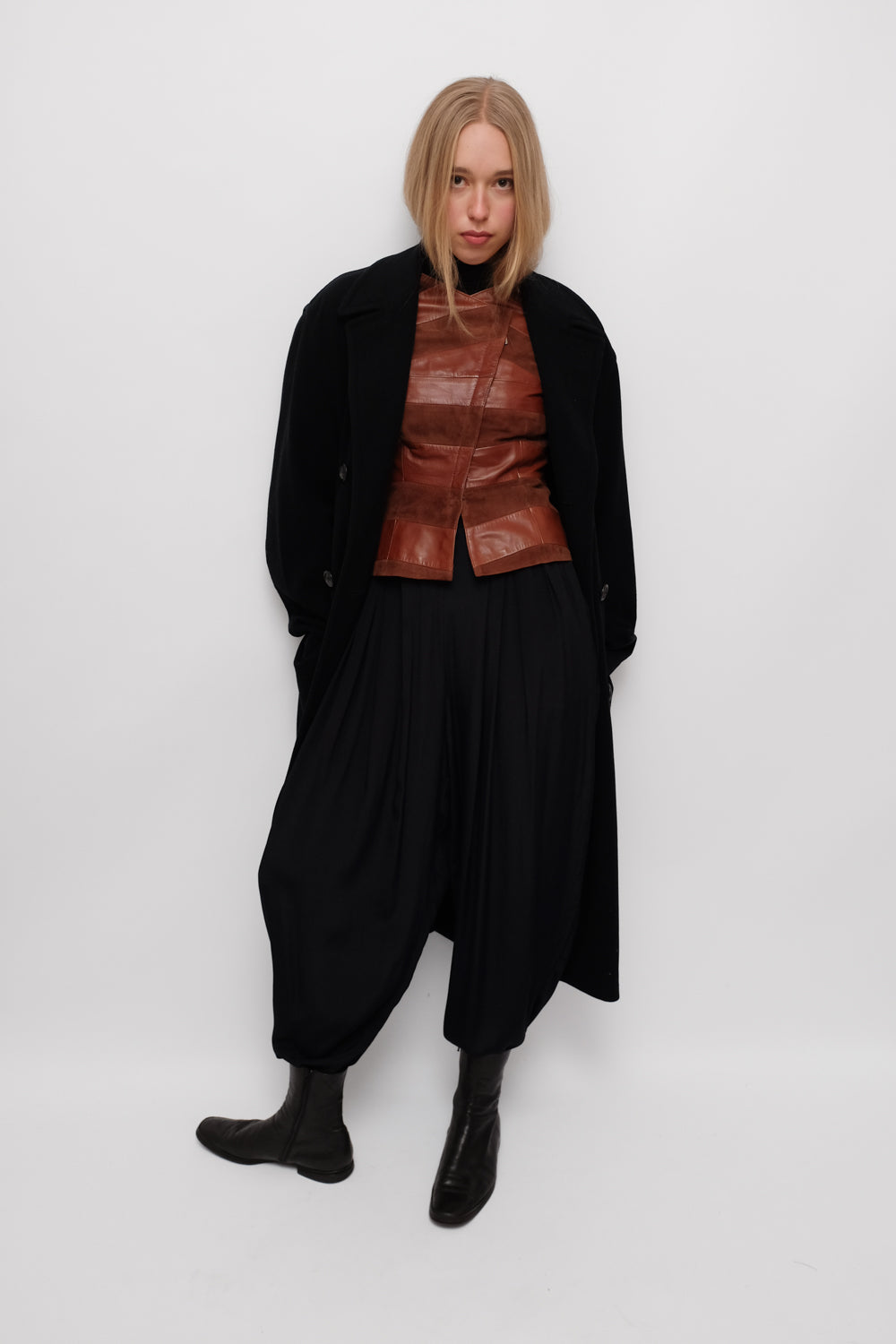 VINTAGE SUEDE LEATHER ASYMMETRICAL JACKET