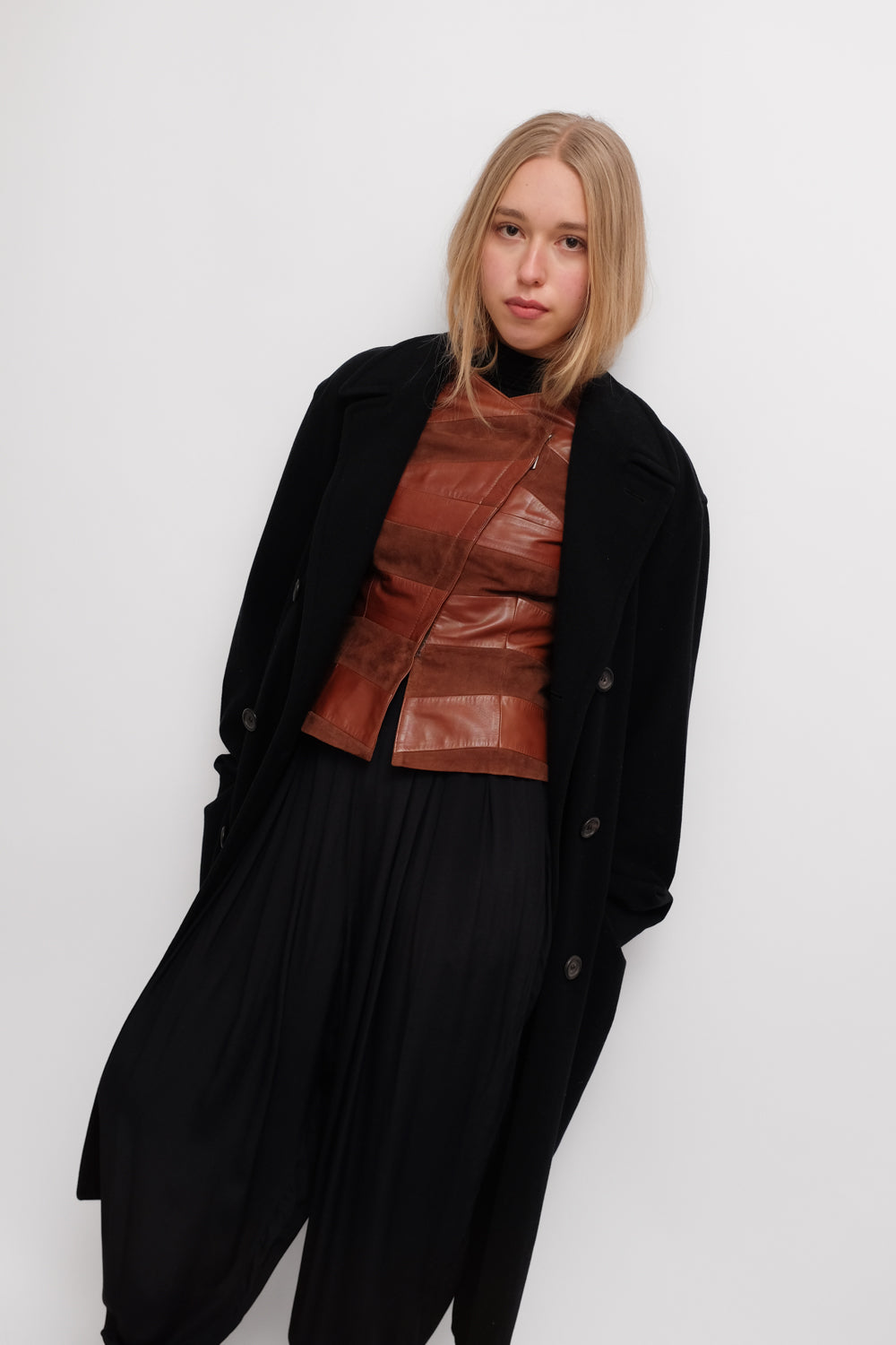 VINTAGE SUEDE LEATHER ASYMMETRICAL JACKET