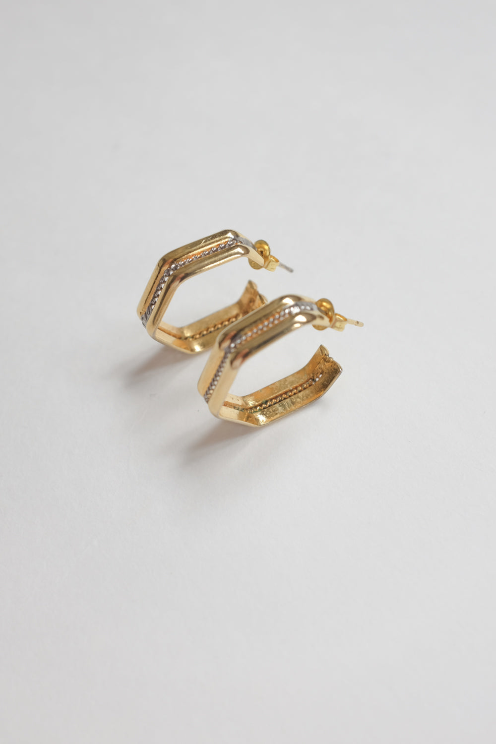 VINTAGE BOLD GOLD SILVER HOOPS
