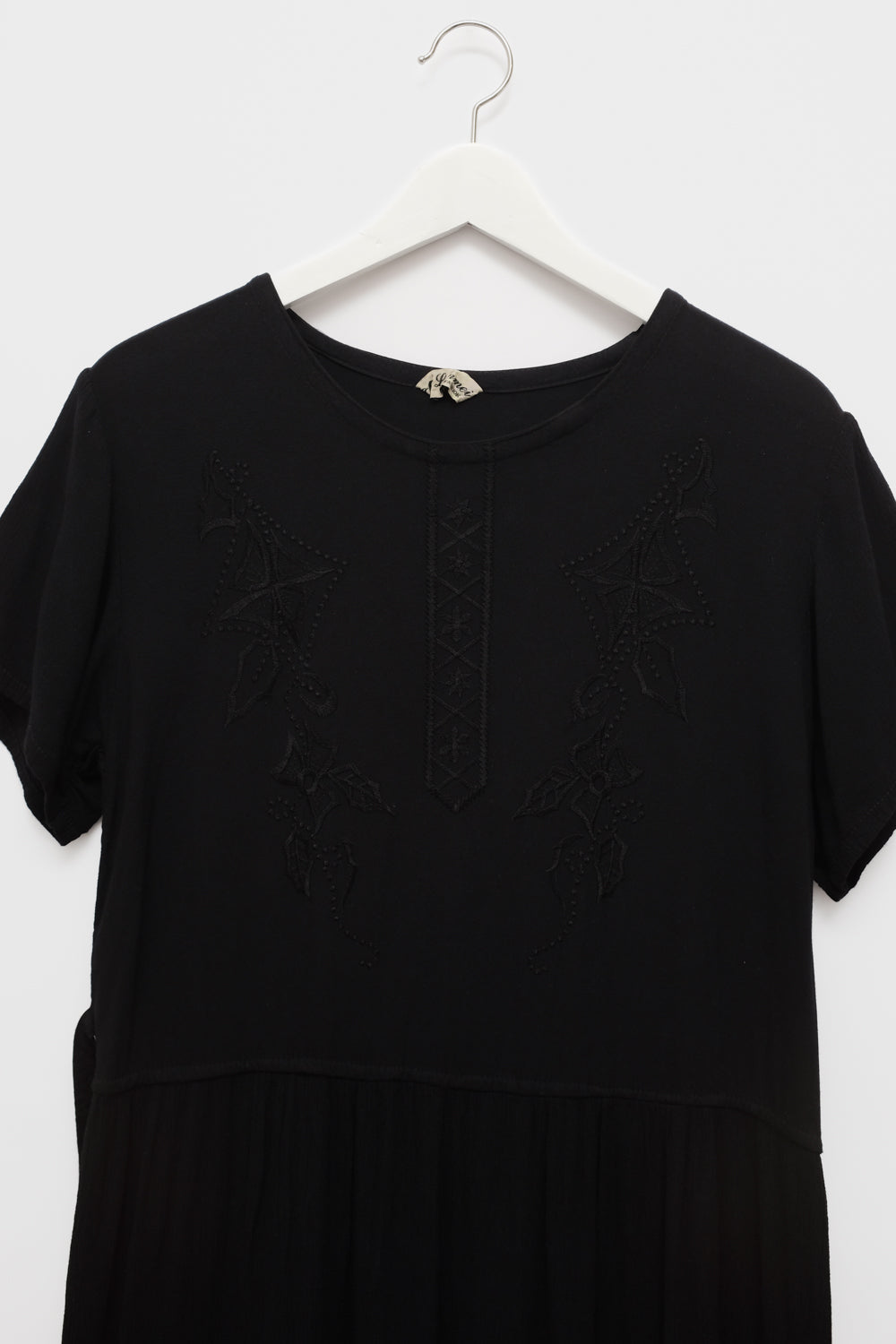 PURE COTTON BLACK MAXI VINTAGE DRESS