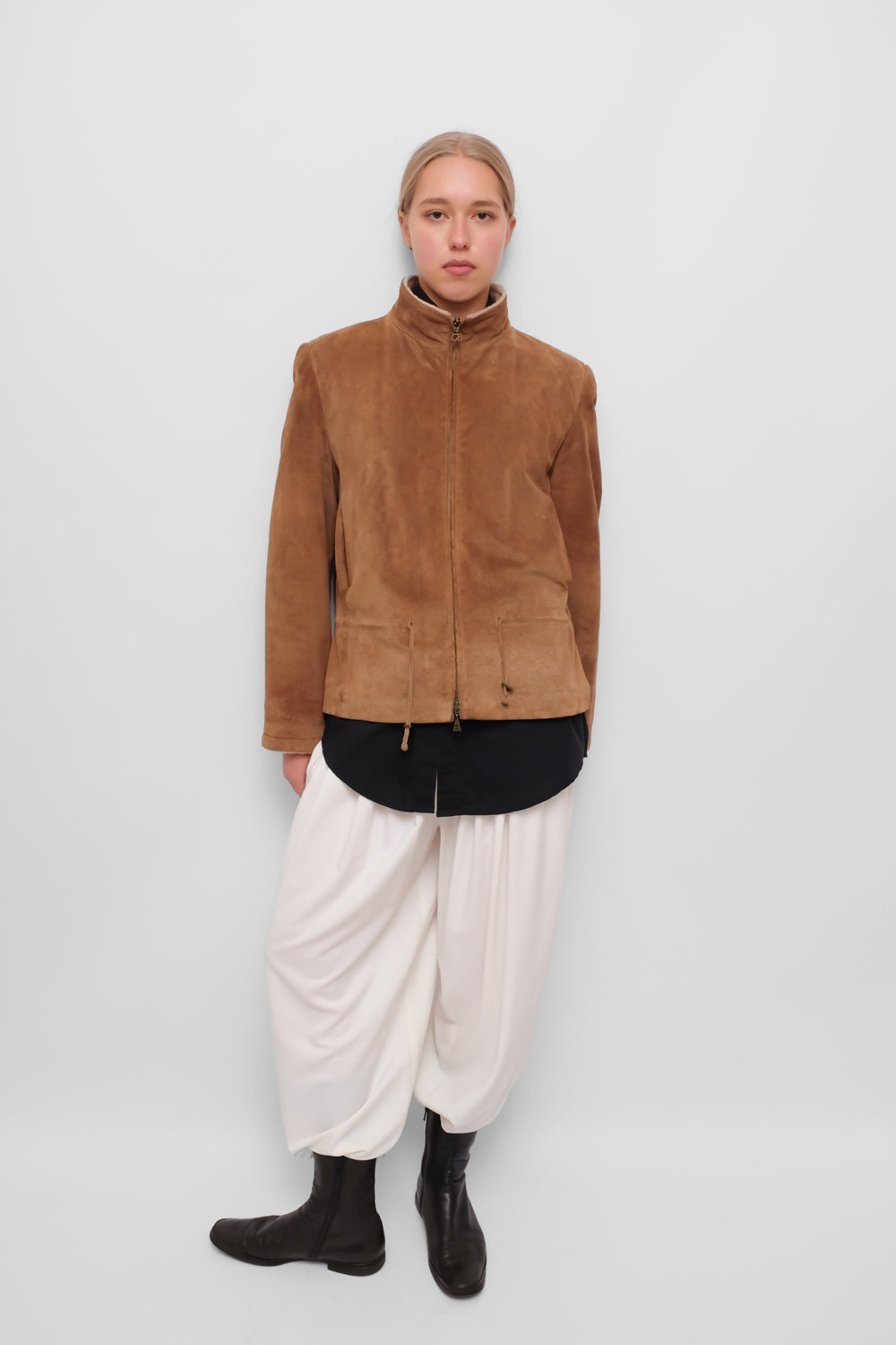 VINTAGE WARM SUEDE LEATHER TEDDY JACKET