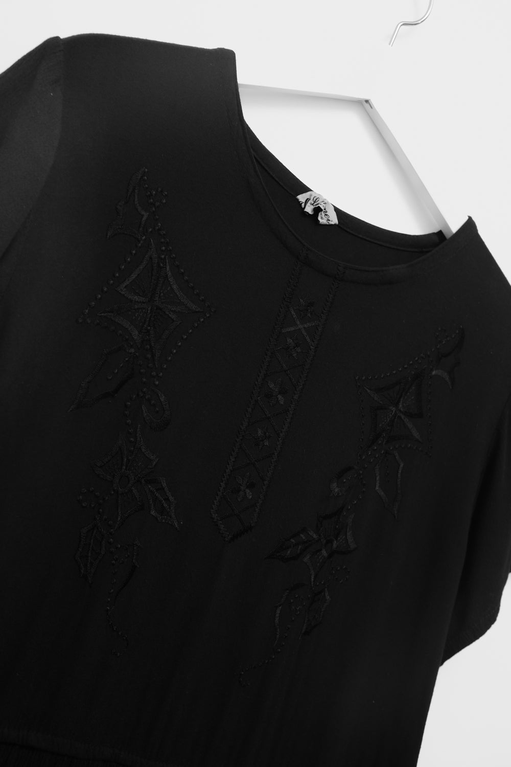 PURE COTTON BLACK MAXI VINTAGE DRESS