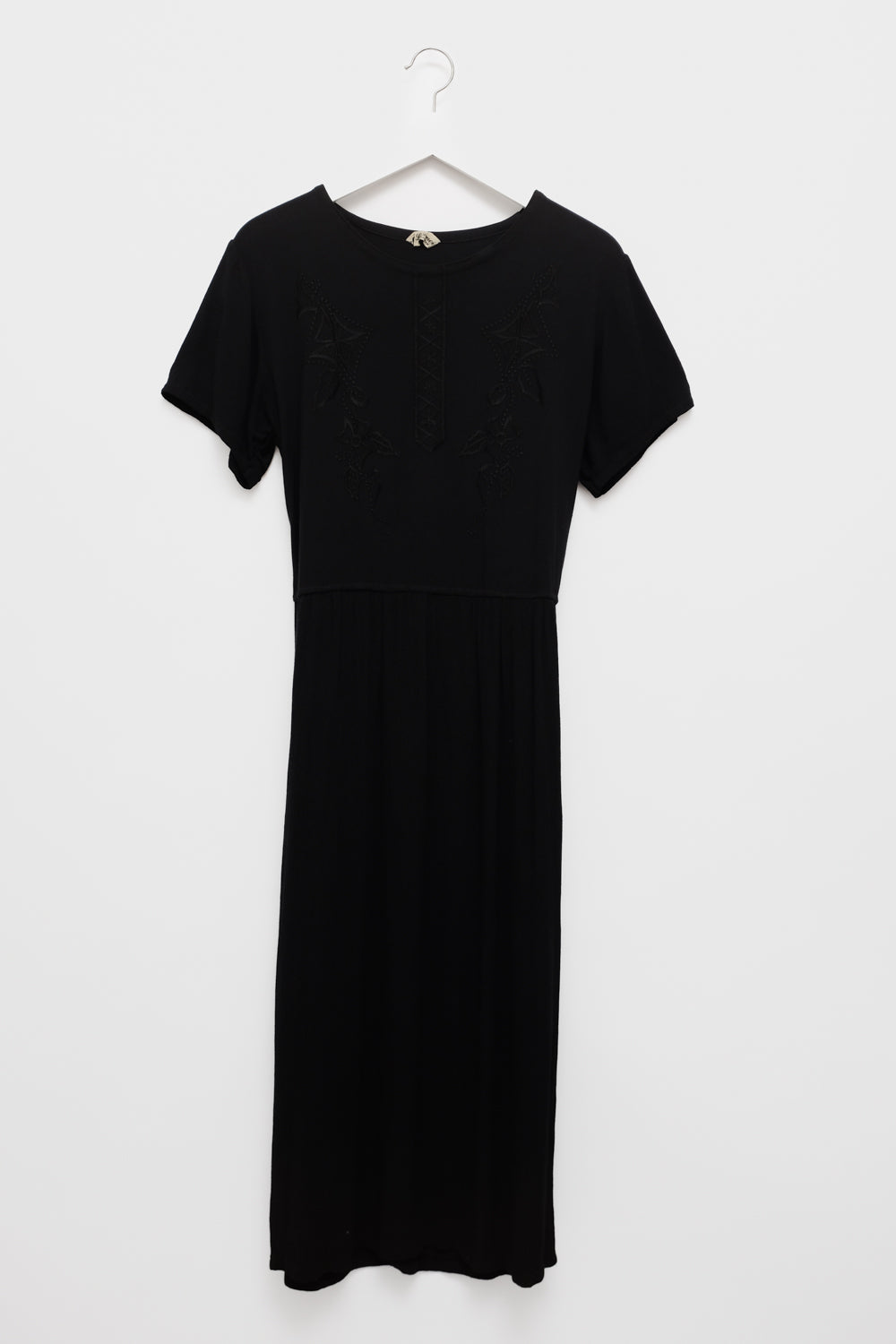 PURE COTTON BLACK MAXI VINTAGE DRESS
