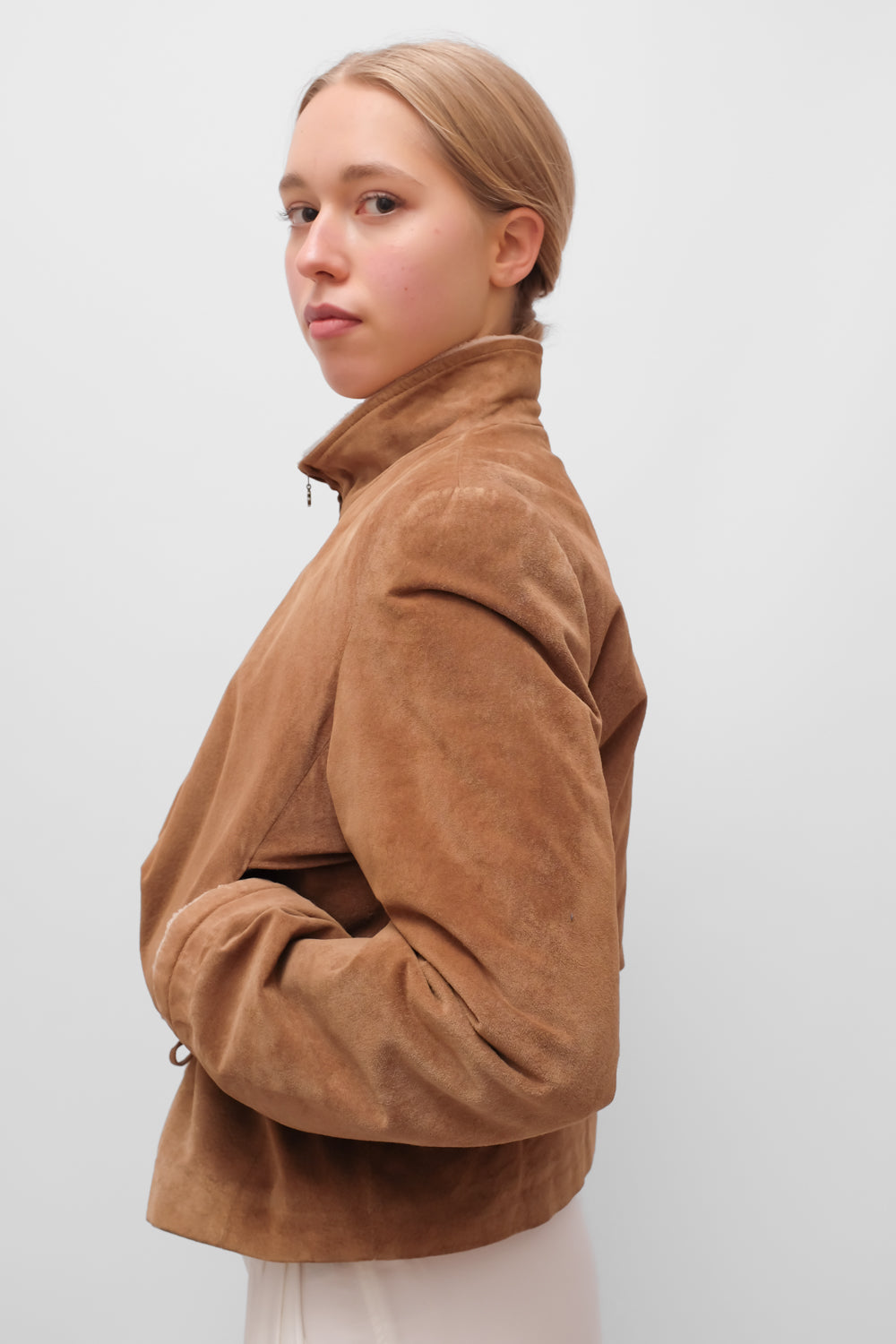 VINTAGE WARM SUEDE LEATHER TEDDY JACKET