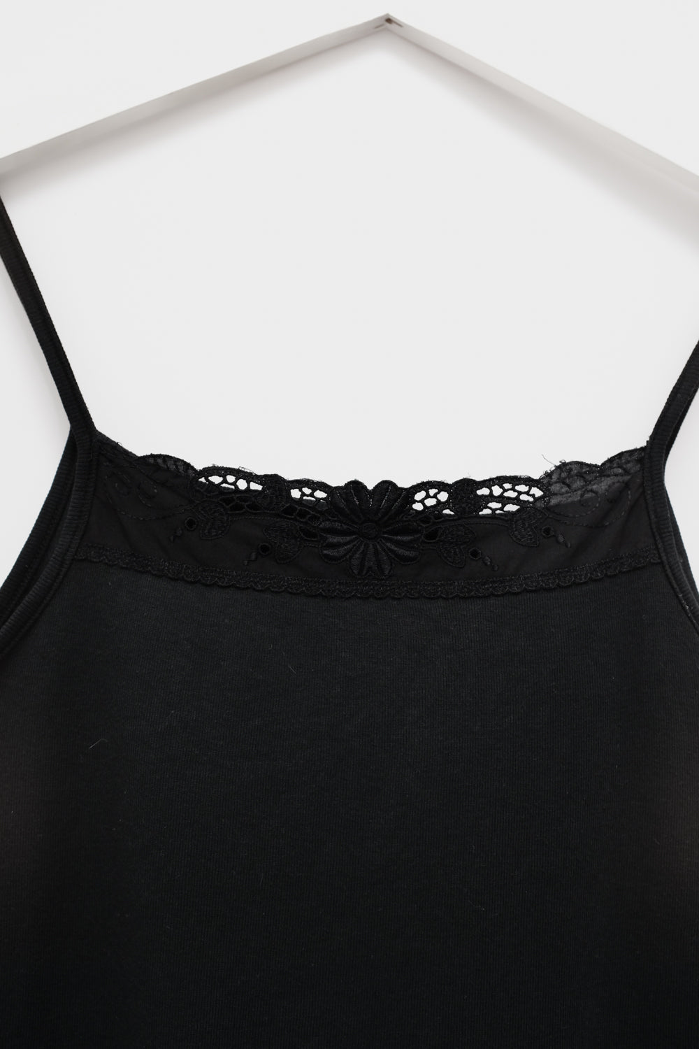 PURE COTTON BLACK LACE SLIP TOP