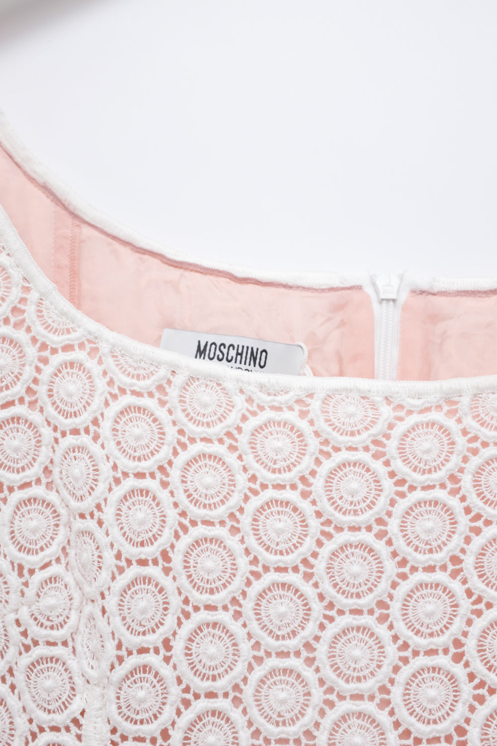 MOSCHINO VINTAGE WHITE ROSE LACE DRESS