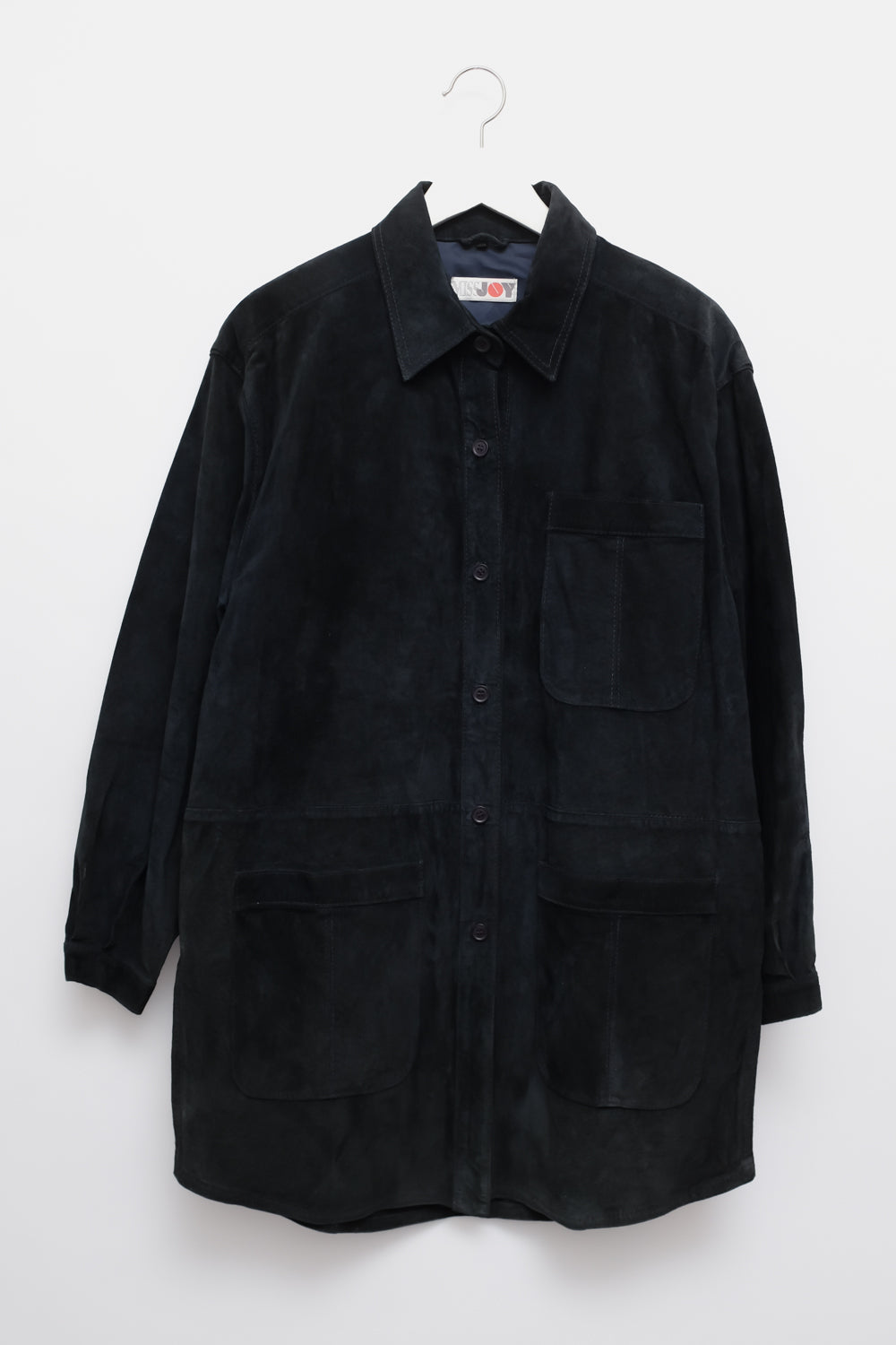 NAVY VINTAGE SUEDE LEATHER OVERSIZE JACKET