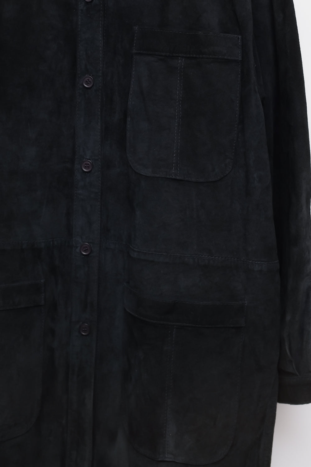 NAVY VINTAGE SUEDE LEATHER OVERSIZE JACKET
