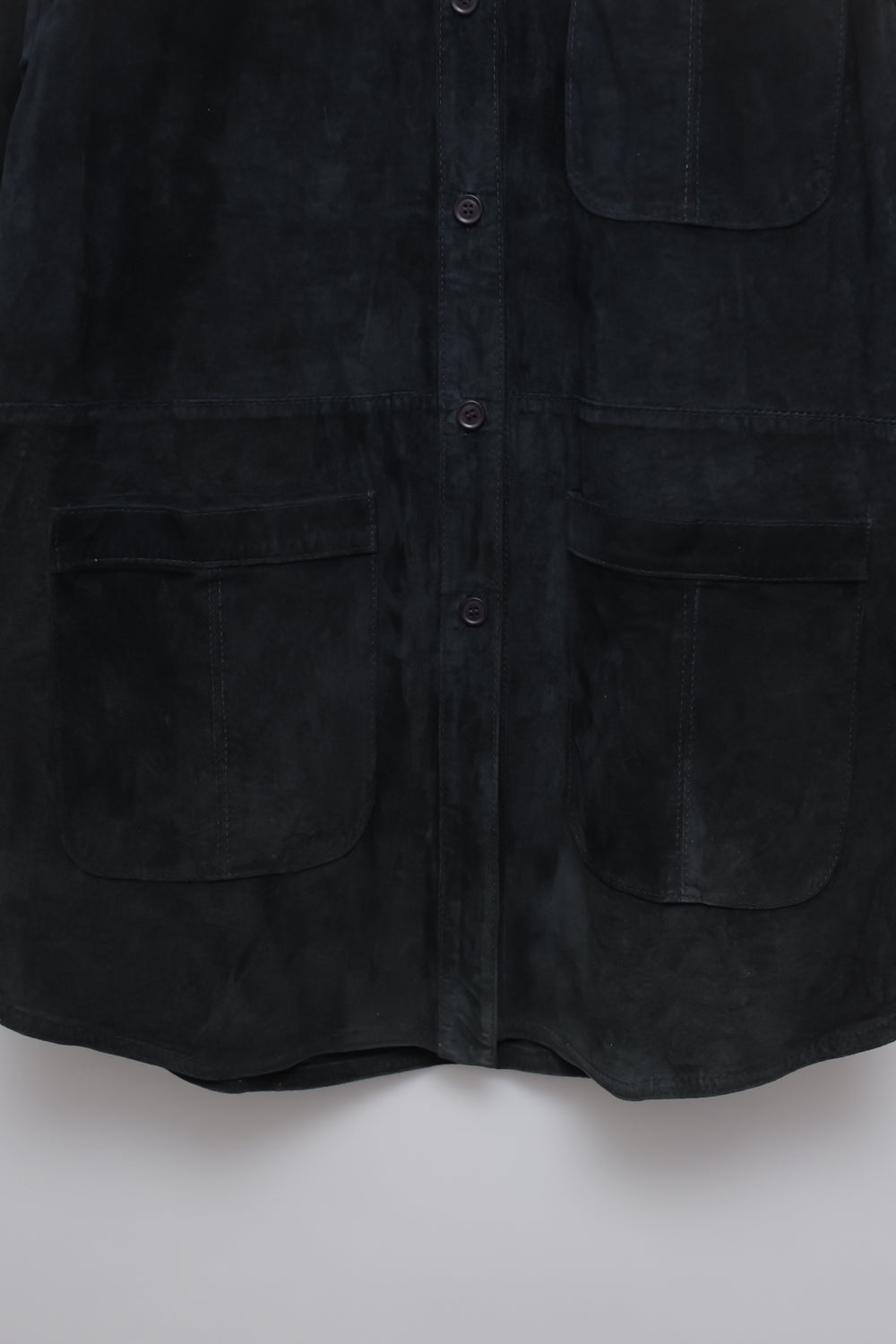 NAVY VINTAGE SUEDE LEATHER OVERSIZE JACKET