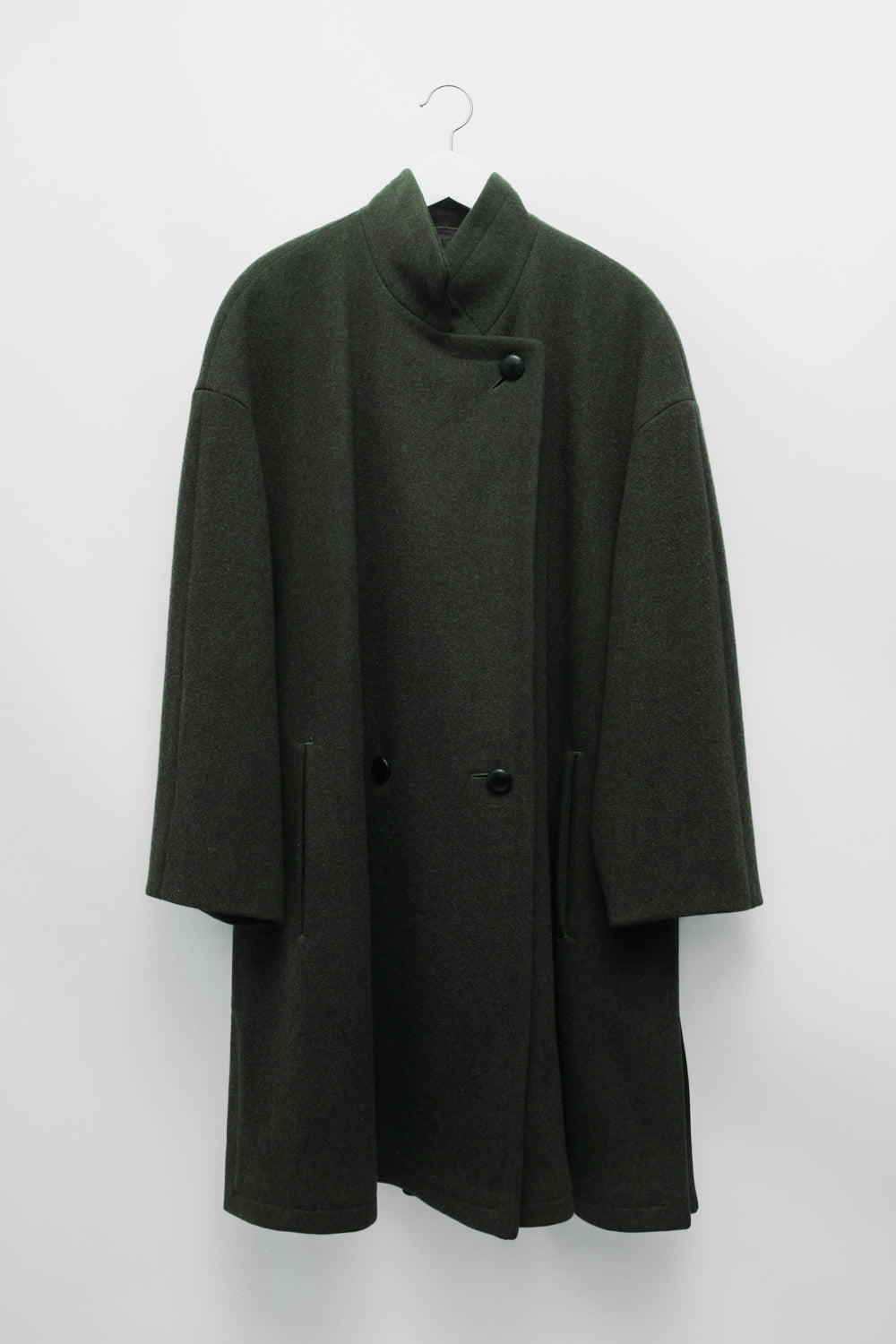 PURE WOOL SCARF GREEN MAXI COAT