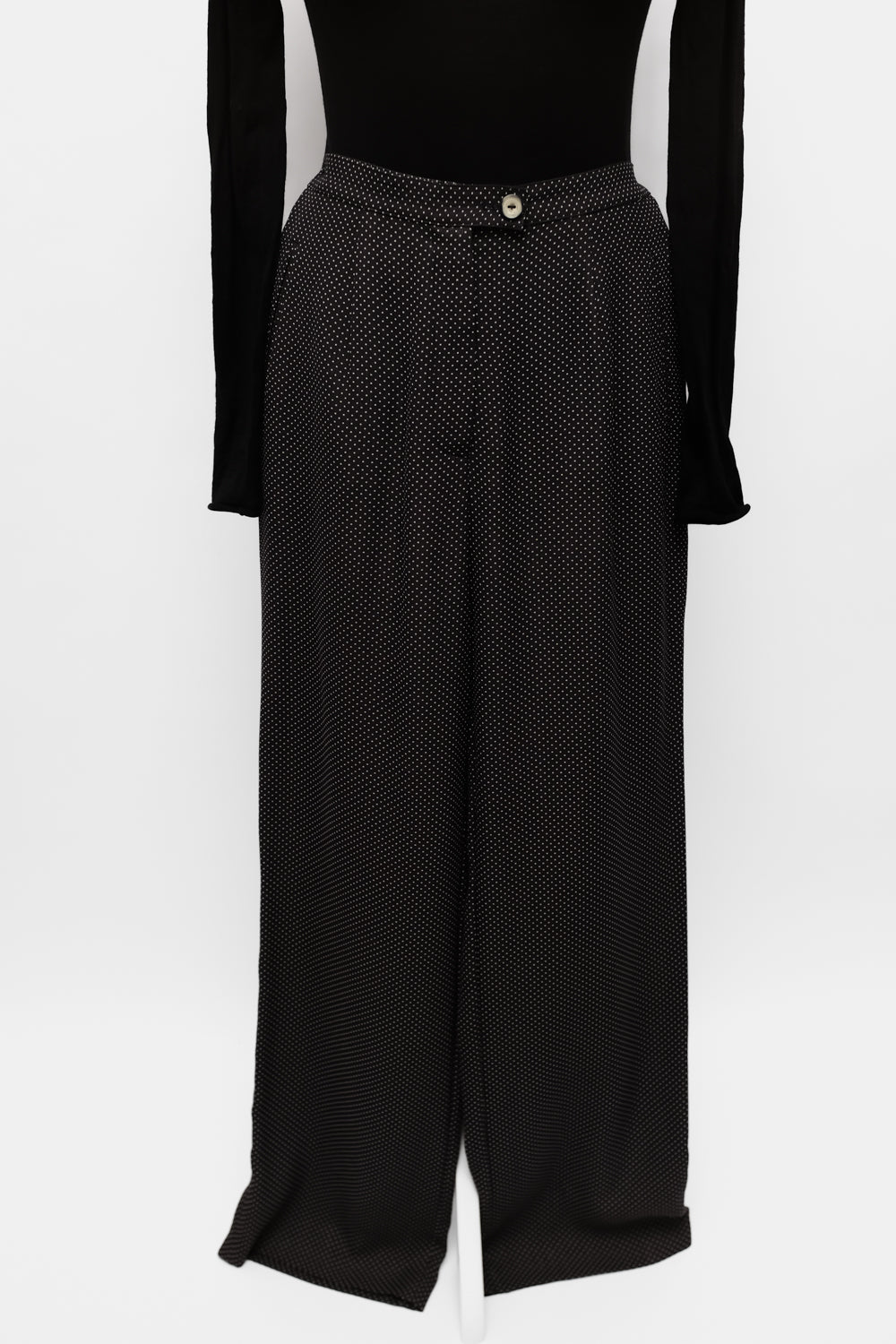 POLKA DOTS BLACK WIDE LEG PANTS