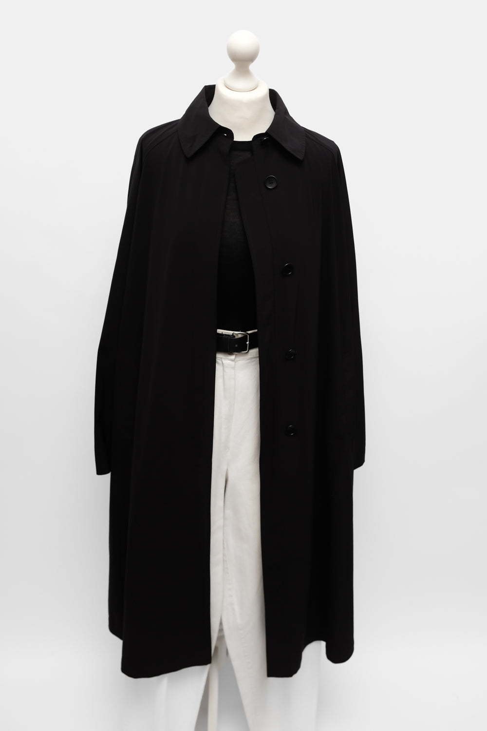 TECHNICAL BLACK RAIN TRENCH COAT