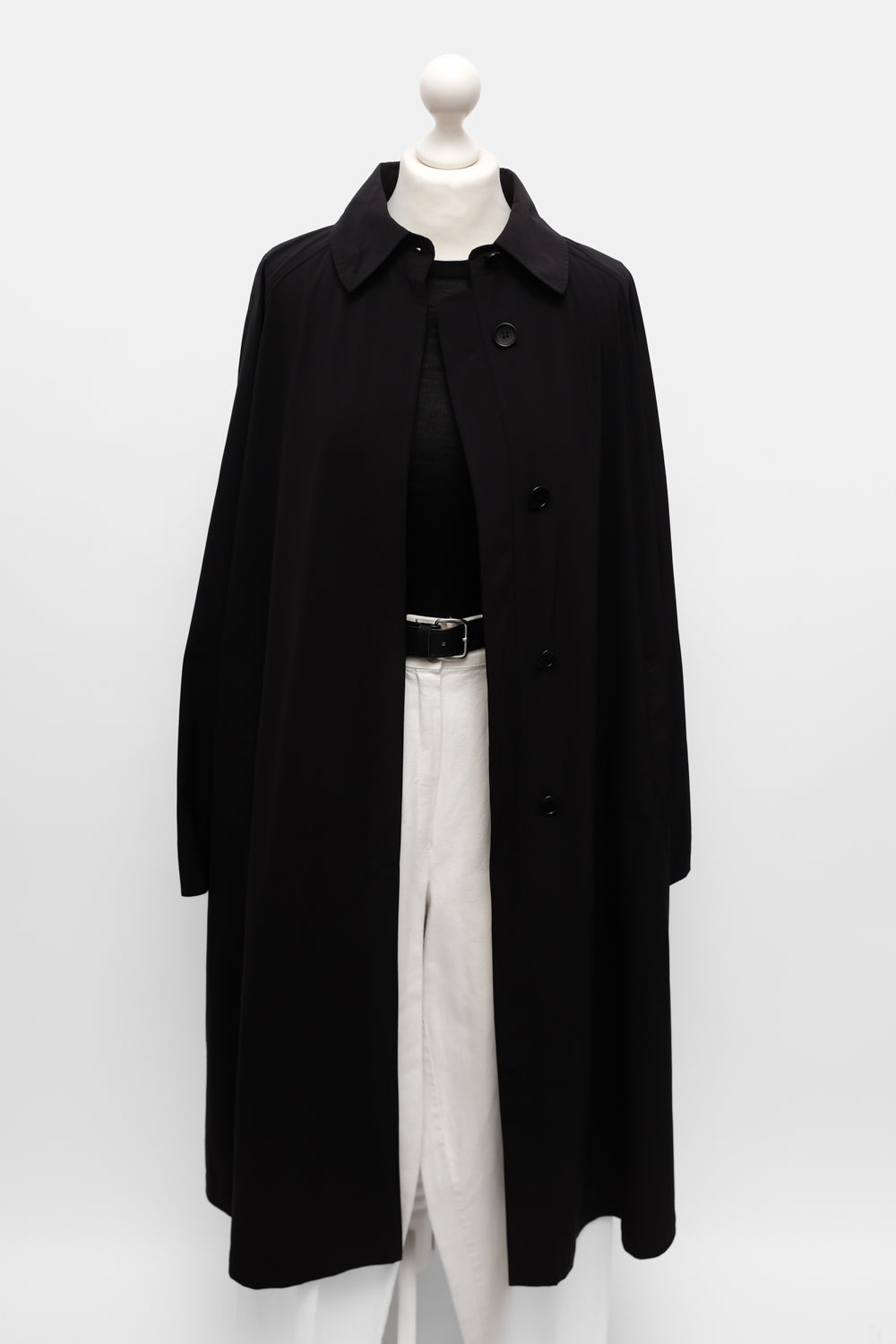 TECHNICAL BLACK RAIN TRENCH COAT