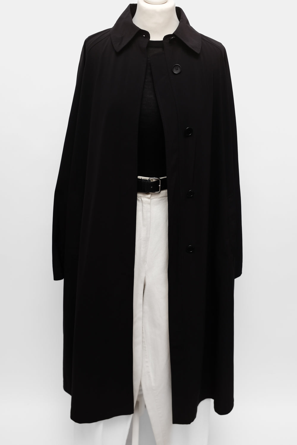 TECHNICAL BLACK RAIN TRENCH COAT
