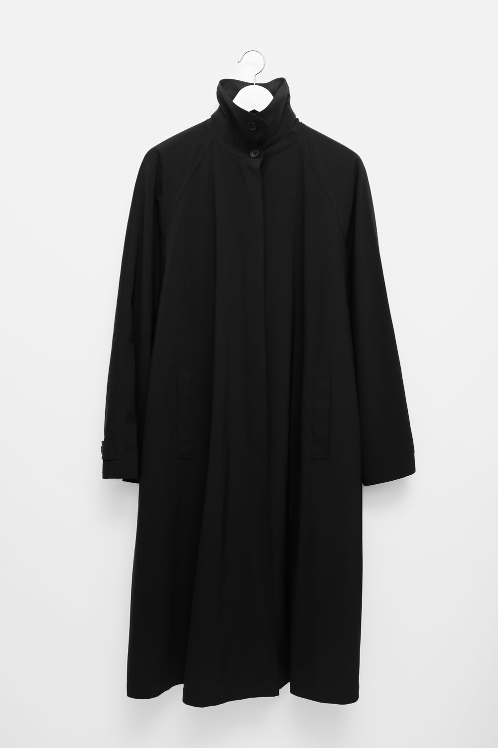 TECHNICAL BLACK RAIN TRENCH COAT