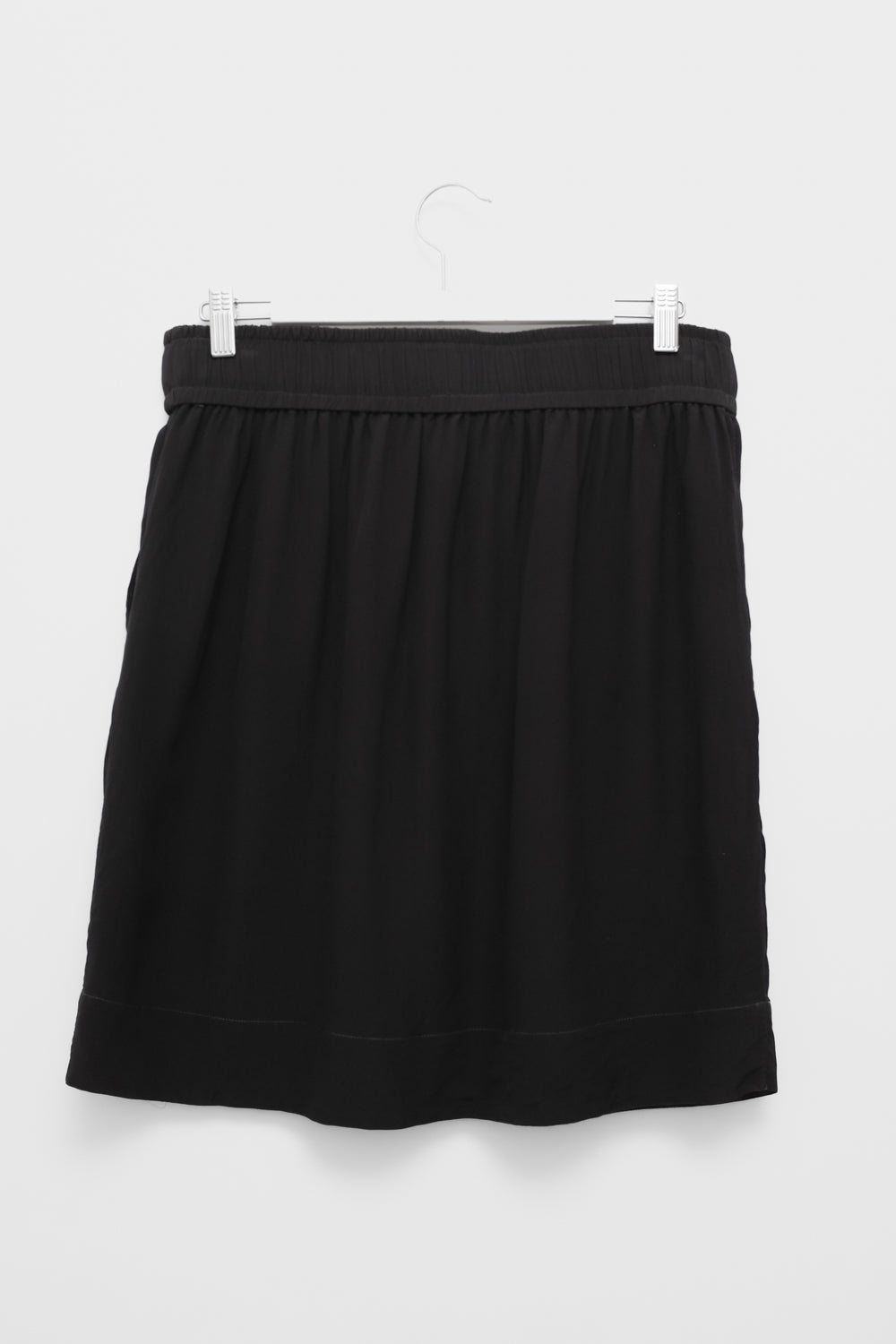 PURE SILK VISCOSE BLACK GREY RELAX SKIRT