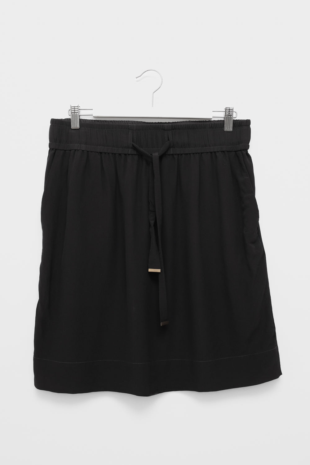 PURE SILK VISCOSE BLACK GREY RELAX SKIRT