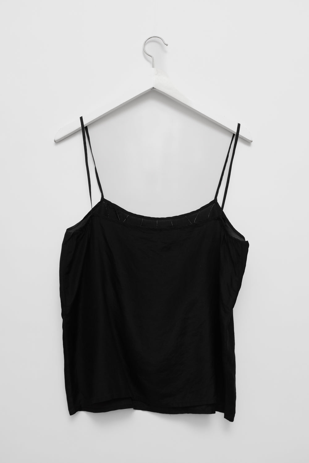PURE SILK BLACK VINTAGE CAMISOLE TOP
