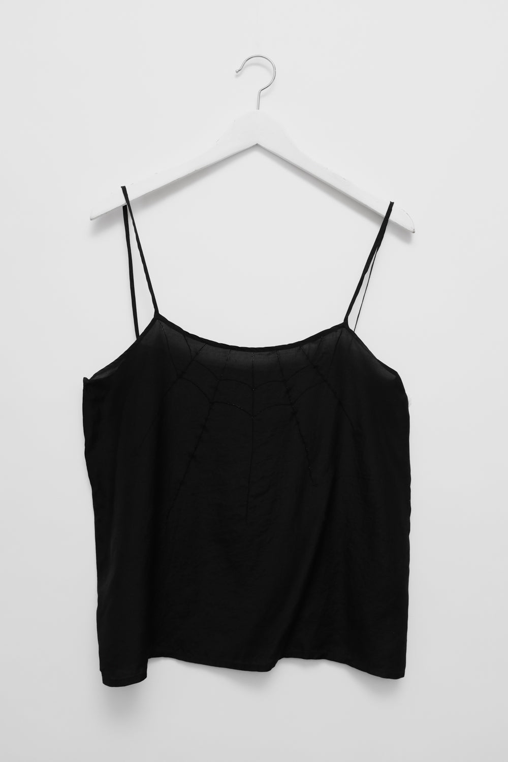 PURE SILK BLACK VINTAGE CAMISOLE TOP