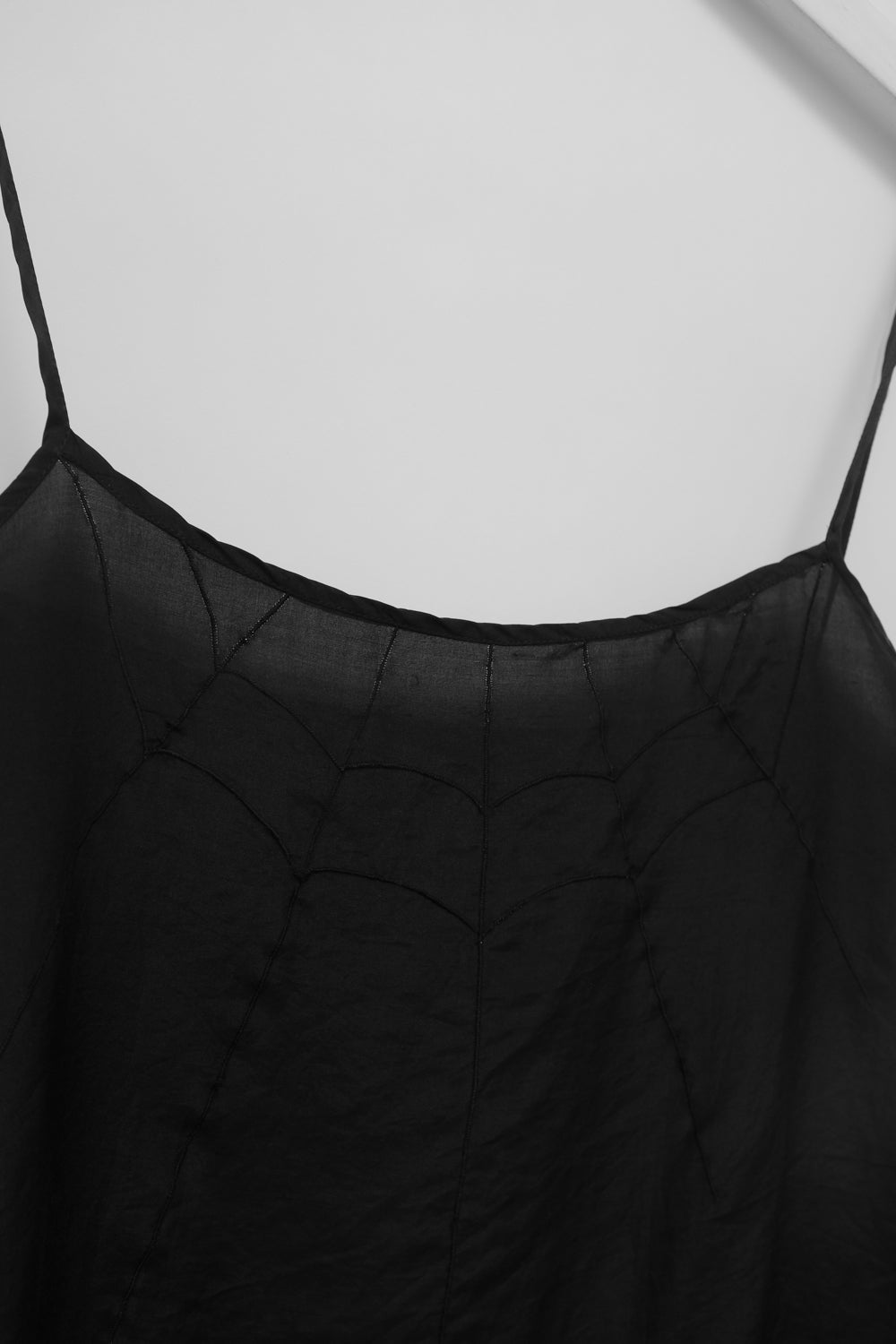 PURE SILK BLACK VINTAGE CAMISOLE TOP