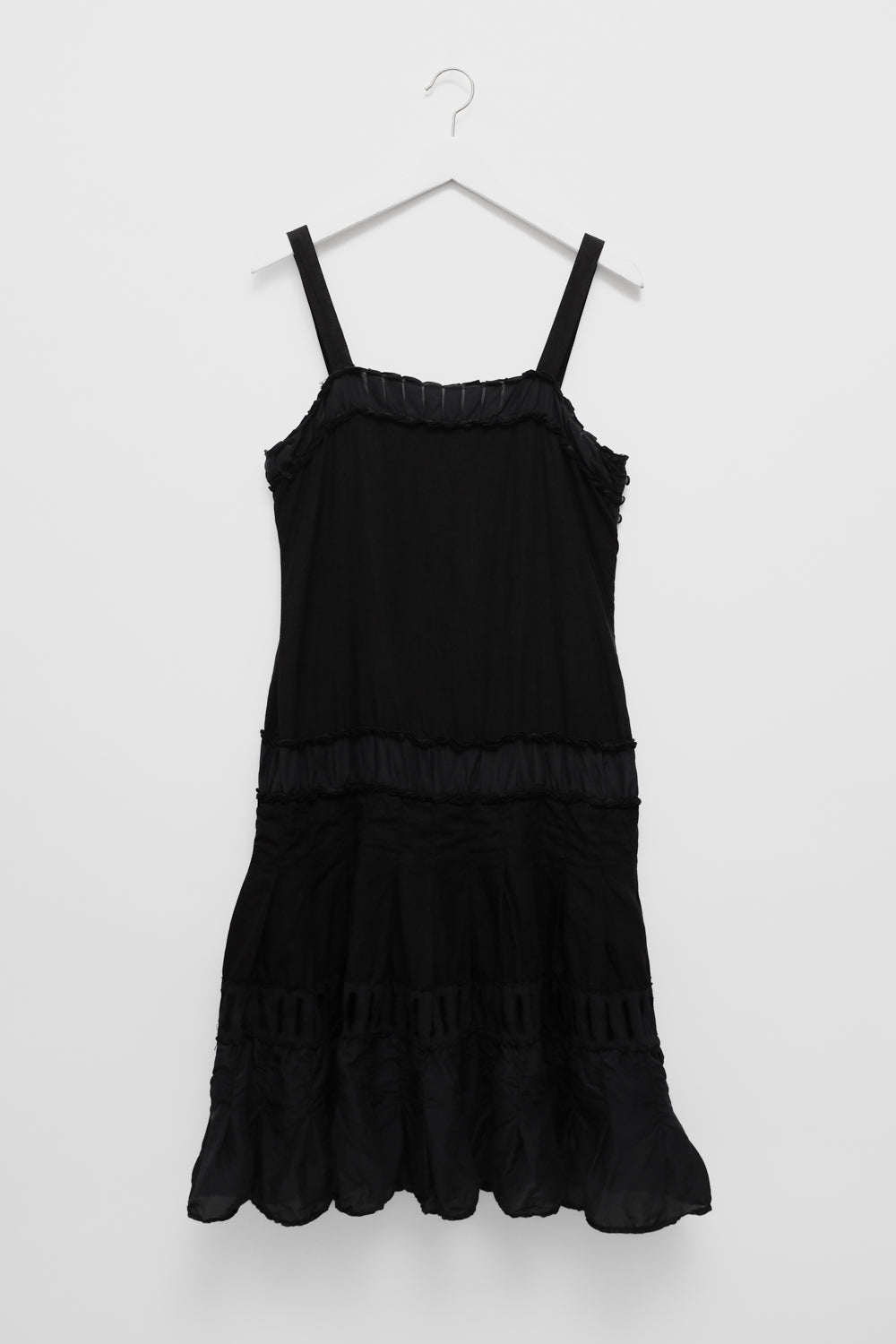PURE LINEN SILK BLACK SLIP DRESS