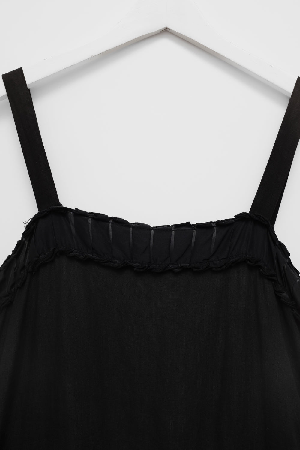 PURE LINEN SILK BLACK SLIP DRESS
