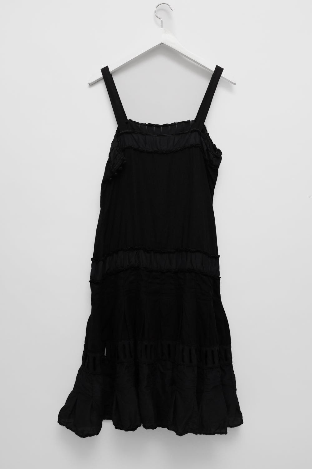 PURE LINEN SILK BLACK SLIP DRESS