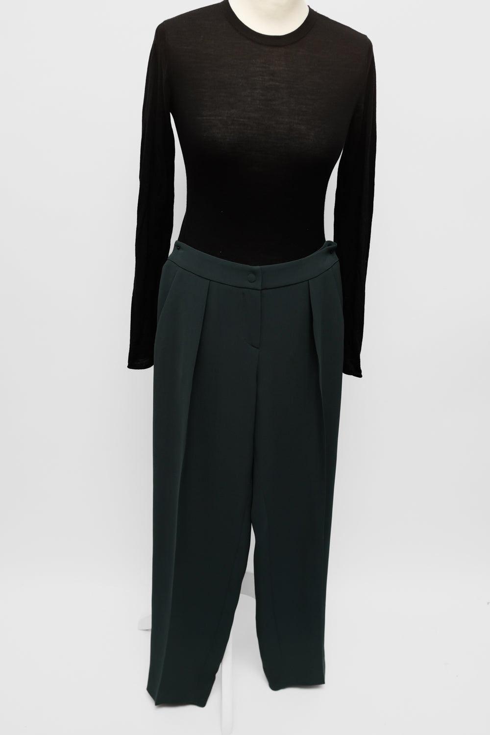 PURE SILK GIORGIO ARMANI VINTAGE GREEN PANTS