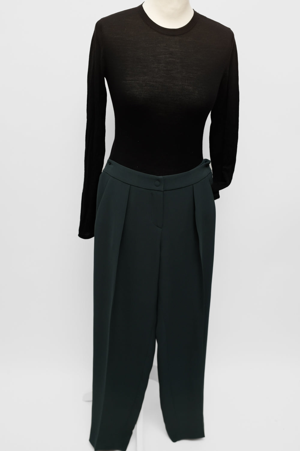 PURE SILK GIORGIO ARMANI VINTAGE GREEN PANTS
