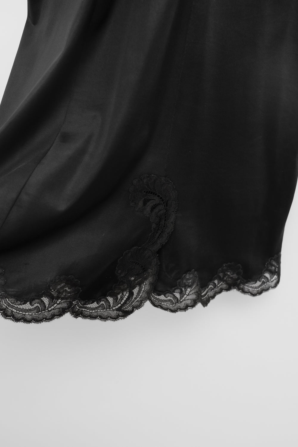 VINTAGE PARIS 1950 BLACK LACE SLIP DRESS