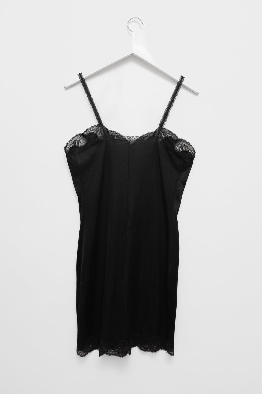 VINTAGE PARIS 1950 BLACK LACE SLIP DRESS