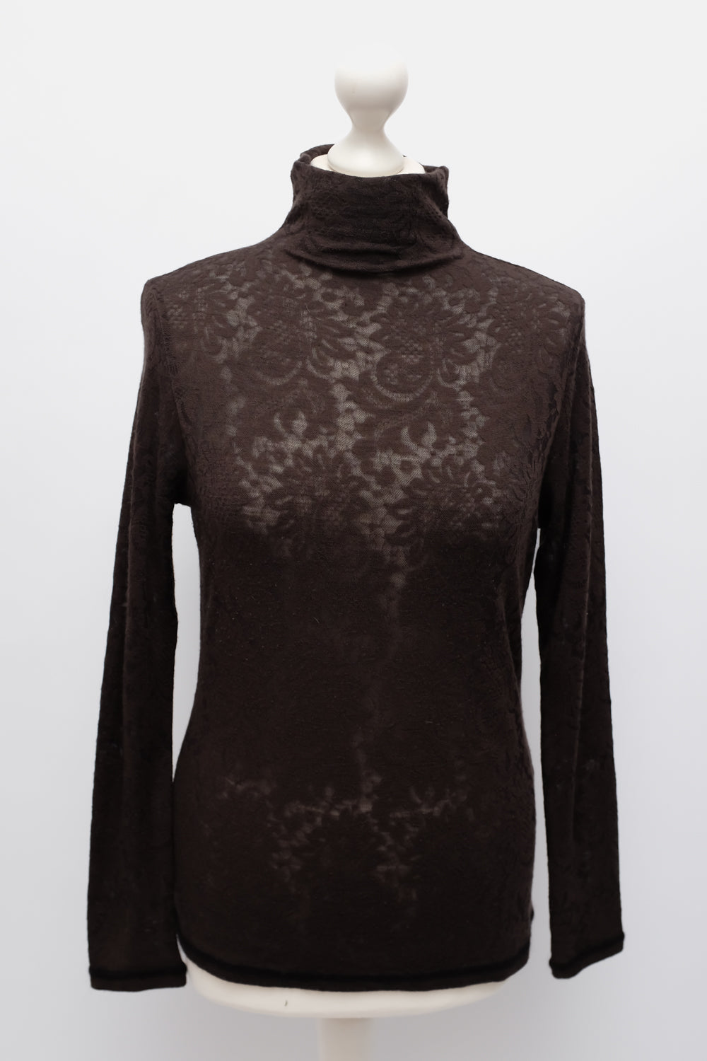 LUCID RENE LEZARD BROWN LACE WOOL SHIRT
